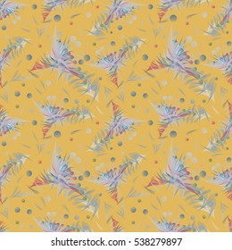 Geometrical seamless pattern with abstract unusual shapes.