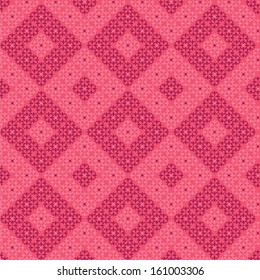 Geometrical seamless pattern background in different shades of pink. Vector illustration.