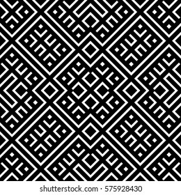 Geometrical seamless pattern black and white color