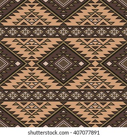 Geometrical seamless pattern in boho style.  Abstract vector background with aztec motives.