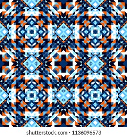 Geometrical seamless pattern in ethnic style. Tribal abstract vector illustration.