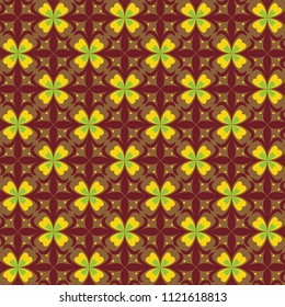 Geometrical seamless pattern with floral ornament.