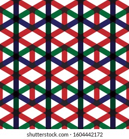 geometrical seamless pattern. hexagonal pattern with white background. Lattice, triangular, Puzzle, Maze-like traditional background.