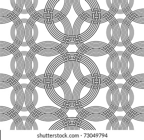 Geometrical seamless pattern with intertwining circles.