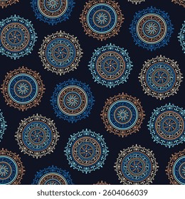 geometrical seamless pattern on navy background