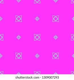 Geometrical seamless pattern on the neon pink background