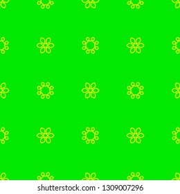 Geometrical seamless pattern on the neon green background