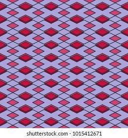 Geometrical seamless pattern red and blue with rhombus