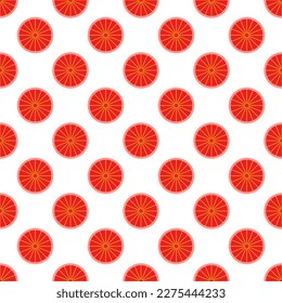 Geometrical seamless pattern of red circles with yellow lines insides. Perfect for fabric, textile, postcards, wallpapers
