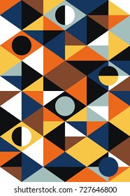 Geometrical seamless pattern in retro style. Vector illustration.