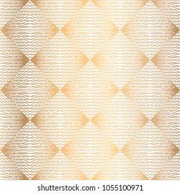 Geometrical seamless pattern with rhombuses. Vector golden background