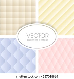 Geometrical seamless pattern set. Vector multicolor background