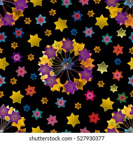 Geometrical seamless pattern with stars.