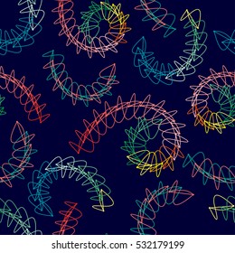 Geometrical seamless pattern with twisted abstract shapes.