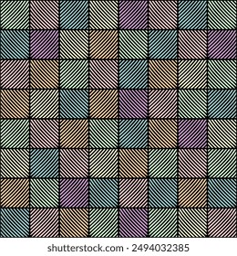 Fondo de Fondo de pantalla de patrón de impresión sin costura geométrica moderno con cuadrados de Ilustración vectorial para papel, textil, paquete, etc