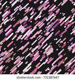 Geometrical seamless random rounded diagonal stripe pattern background - vector illustration from pink colorful lines on white background
