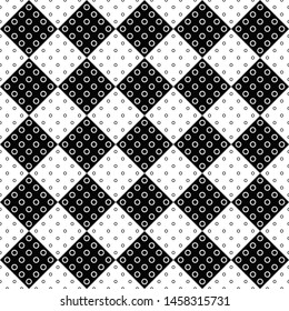 Geometrical seamless ring pattern background - abstract monochrome vector graphic