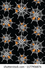 Geometrical Seamless Spider web Pattern with black background