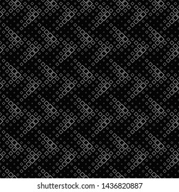 Geometrical seamless square pattern background design - monochrome abstract vector illustration from squares