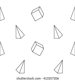 Geometrical seamless vector pattern. Black and white seamless pattern for wallpaper, web page background, textile design, graphic design.