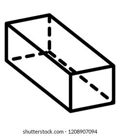 Geometrical shape cuboid icon design