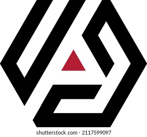 Geometrical shape logo with initials.