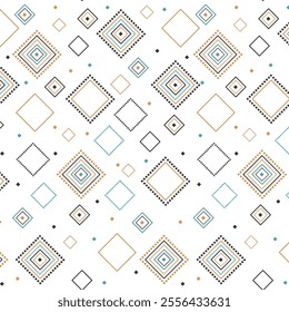 Geometrical shape repeat pattern design Hand drawn vector art 