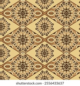 Geometrical shape repeat pattern design Hand drawn vector art 