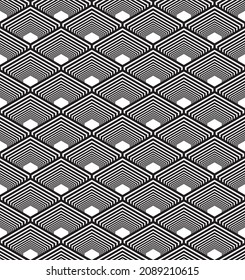 Geometrical shape seamless pattern with black lines background texture