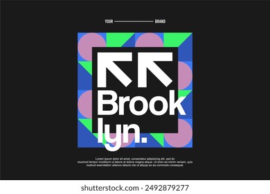 geometrical shape for streetwear urban fashion template for printing with motivational quotes
