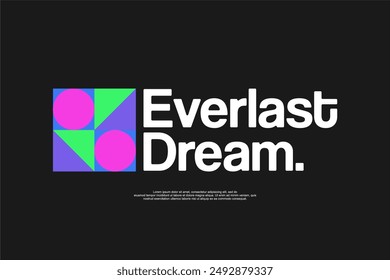 geometrical shape for streetwear urban fashion template for printing with motivational quotes
