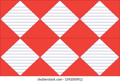 Geometrical shapes combined to make pattern.