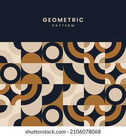 Geometrical shapes constructed wallpaper artwork of vector with text. and design of abstract texture with Colored geometric shapes, dark brown, cream, black used in poster art ,cover design