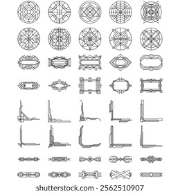 Geometrical shapes modern set in blank background