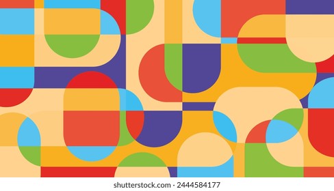 Formas geométricas Trabajo de arte de patrón, Abstractas Neo Póster geométrico, Fondo, Formas geométricas Fondo
