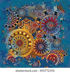 geometrical shapes set, ornament colored background , eps10