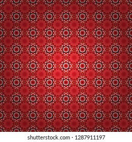 Geometrical simple vector art. Random geometric shapes seamless pattern in white, red and pink colors. Print card, cloth, shirts, dress, wrapper, cover. Creative, luxury style.