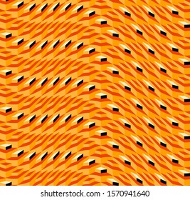 geometrical sliding grid seamless pattern in orange shades