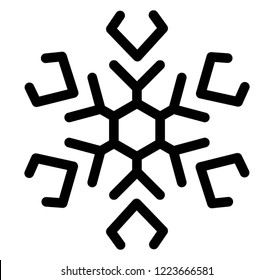 Geometrical snowflake icon design 