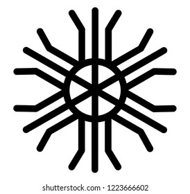 Geometrical snowflake icon design 
