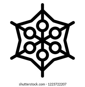 Geometrical snowflake icon design 