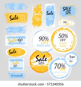Geometrical social media sale banners and ads, web template collection. Vector illustrations for mobile website posters, email and newsletter designs, promotional material