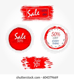 Geometrical social media sale banners and ads, web template collection. Vector illustrations for mobile website posters, email and newsletter designs, promotional material