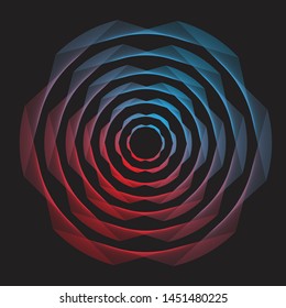 Geometrical Sphere Red to Blue Line Pattern - Vector Illustration