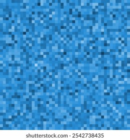 Fondo de mosaico cuadrado geométrico con patrón de píxeles en tonos azules
