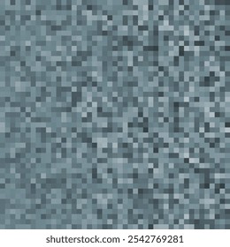 Geometrical square mosaic background with pixel pattern in navy blue tones
