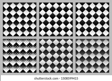 Geometrical square pattern background collection - abstract vector illustrations