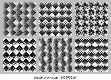Geometrical square pattern background set - abstract vector graphic from squares