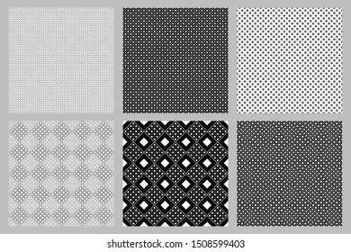 Geometrical square pattern background set - abstract vector illustrations from diagonal squares