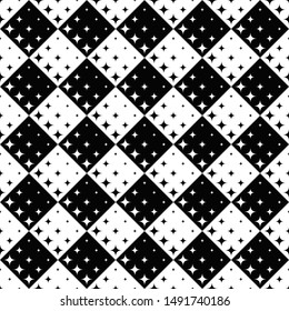 Geometrical star pattern background - abstract monochrome vector design from stars